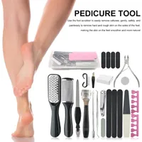 Kit per nail art 23pcs Professional Foot Care Kit Pedicure Tools Set Acciaio inossidabile Rasp Skin Skin Remover pulito