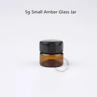 24pcs / Lot Promosyon Amber 5ml Cam Göz Kremi Kavanoz Küçük 5g Kadınlar Kozmetik Konteyner 5cc Doldurulabilir Örnek Test Pot boşaltın