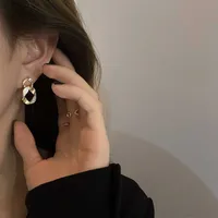 Chain Earring Temperament Micro Inlay Design Stud 2022 New Fashion Jewelry