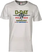 Camisa dos homens Camisetas Camiseta 75th aniversário D-dia Normandy T-shirt Branco 2021 Est Fun Engraçado Cruz Cruz Crug T-shirts1
