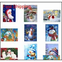 5d bricolage de Noël Full Drill Forestone Diamond Painting Kits Cross Stitch Santa Claus Snowma Qylozq Packing2010