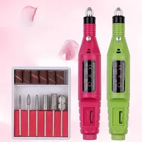 1 Set Mini Electric Nail Drill Kit Kit Manicure Macchina per unghie Nail Art Pen Pedicure Nail File Art Tools Mill Cut QylWPX