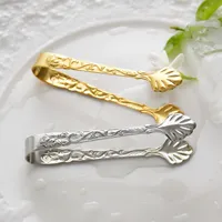Gold Silver Stainless Steel Ice Tong Sugar Clip Kitchen Bar Tool
