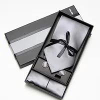 넥 넥타이 2021 패션 와이드 타이 세트 남성의 hankerchiefs 커프스 단추 10 색 상자 선물 폴리 에스터 수제 1