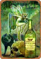 Butterfly Absinthe Iron Painting Creativity Tin Sign Notice Personality Retro Wall Poster Hotel Bar Room Garage Club Gift