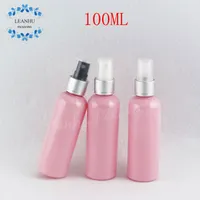 100ML Rosa Plastikflasche mit Silber-Spray-Pumpe, 100CC leeren kosmetischer Behälter Toner / Wasser Verpackung (50 PC / Los)