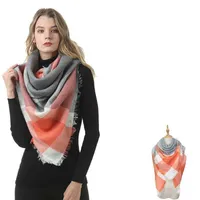 스카프 격자 무늬가 따뜻한 담요 대형 아늑한 스카프 여성의 겨울 부드러운 타탄 체크 대형 포장 shawl1