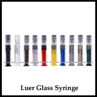 Colorful Glass Syringe 1ml with Luer Lock 1CC Measurement Mark Acrylic Injector for Thick Oil Vape Cartridge Prefilling a33