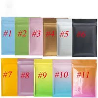 Multi Color Resealable Zip Mylar Bag Armazenamento Alimentação Alumínio Folha Sacos de Embalagem Plástica Saco de Embalagem Cheiro Pouches Prova em estoque
