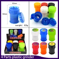 Big Jar Med Container 4 Parts Plastic Grinder Secure Twist Lock System Pepper Grinders Tobacco Smoking Herb Muller 0266325