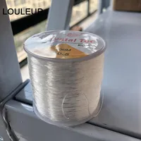Cuerdas elásticas estiradas fuertes Cordón de cuerdas de cristal blanco 55/80 / 100m / rollo Hilo de alambre de reborde DIY Pulsera de joyería Necklac Qylwhy