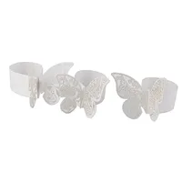 Tissue Boxes Servietten Großhandel - 50 stücke Papier Schmetterling Serviette Ringe für Hochzeiten Partei Serviette Tischdekoration 3D Ring Holder1