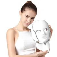 7 Couleur PHOTON PDT LED Thérapie de lumière LED Masque à LED et masque de cou Anti-vieillissement de masque facial à LED photodamique