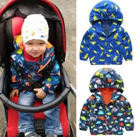Partihandel-2016 Ny förtjusande höst Kid Boys Barn Vattentät Vindtät Hooded Rain Coat Jacket Ytterkläder Kläder1