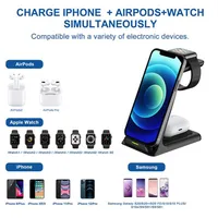 The 15w Wireless Charger Stand is Suitable For iPhone 13 12 11 XR X 8 Apple Watch 3-in-1 Qi Fast Charging Basea49a27