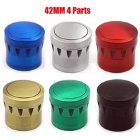 43mm zinc alloy tobacco Herb grinder 4 parts Metal herb smasher crusher 6 colors Available Vaporizer Crusher Flat Grinders DHLa15 a03