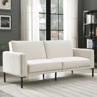 Meble do salonu Orisfur. Aksamitna tapicerowana nowoczesna konwersja futon sofa dla kompaktowej przestrzeni mieszkalnej, mieszkania, Dorma54
