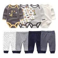 Cotton Baby Girl Clothes Bodysuits+Pants Baby Sets born Clothing Sets Autumn Winter Baby Boy Clothes Roupa de 220118