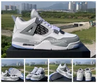 New D 4 Grey White 2020 Mens Basketball Shoes Sneakers Trainers 4s embossed on the upper Crystal des chaussures Baskets Size 13