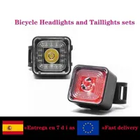 120 Lumen IP66 Waterproof Cycling Light Sets Headlight and Tail Light Sets for Bicycle 5 Gear Mode Smart Sensor Brake Lamp 220114