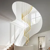 Pendant Lamps Staircase Chandelier Villa Simple Atmosphere Living Room Duplex Building Spiral Vertebral Tube Industrial