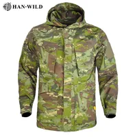 HAN WILD M65 Tactical Jacket Men US Army Waterproof Windbreaker Multi-Pocket Camouflage Military Outdoor Camping Hunting Coat 201128