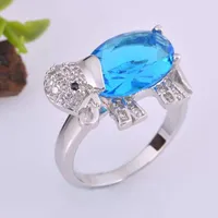 Trouwringen 925 zilveren ring zirkoon mousserende rood / blauw / paars mode-sieraden anillo de plata edelsteen ringen