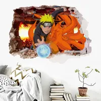 Eways Naruto anime dos desenhos animados adesivo de parede para menino sala decoração exterior espaço decalque decalque crianças decoração 201106