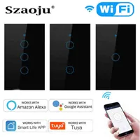 5PC Szaoju Smart Wifi Touch Switch Smart Life Wall Light Switch Tuya Smart Home for Alexa Google Home Assistant Touch Sensor Switch W220314