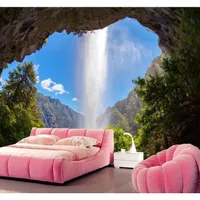 3D фото обои пещерный водопад натуральный ландшафт большие стены настенные настенные настенные бумаги домашнего декора обои l Jllitn Warmslov