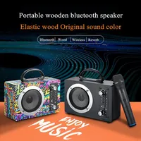 Wooden Wireless Bluetooth Speaker Portable Outdoor Card FM AUX Audio HIFI Bluetooth Speakers MP3 Music Player Large Sounda04252g