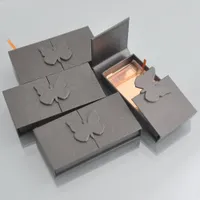 Toptan Kirpik Paketleme Kutusu Kirpik Kutuları Paketi Özel Kitap Stil Manyetik Siyah Kelebek 25mm Faux Cils Makyaj Saklama Kutusu Venders