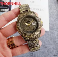 Haut de la mode Quartz Homme Quartz Watch 43mm Horloge masculine de luxe Gravure Design Calendrier Criminalité Crime Priemum Grossiste Homme Cadeaux Montre Montre Femme Reloj