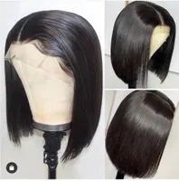 Meetu 2x6 Bob Lace Closure Wigs Brazilian Virgin Hair Straight Lace Frontal Human Hair Wigs Swiss Lace Frontal Wig Pre Plucked