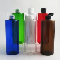 12 x 500ml Big White Blue Amber Green Red Clear Lage Refillerbar Pet Plastic Shampoo Bottle Containers With Flip Top Cap