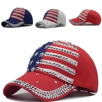 Mode President Trump Mössor Broderi Vuxen Baseball Cap Five Pethed Star Printing USA National Flag Hat 10 9nx G2