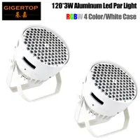 LED boîtier en aluminium Par 120x3W RGBW 4in1 Wall Washer Flat Projecteur Floodlight, Wash DMX512 Controller Effet Scénographie Lumière