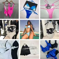 Multicolor Womens Swimwear Sexy Biquinis Sets Designer Carta Impressão Uma Piece Swimsuit Vacation Beach