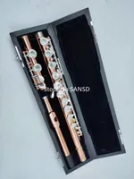 Nueva llegada Muramatsu Flaute 16 Teclas cerradas Agujeros de alta calidad Lacado de laca de oro Flauta Musical Instrumento con estuche