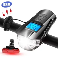 LISM 1 Combo USB Bicycle Light IPX7 Lights Cycling Lights Bike Computer 6 Modes Torcia elettrica Torcia con taillight 220215