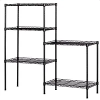Changeable Assembly Floor Standing Carbon Steel Storage Rack Black a11