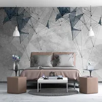 Custom 3D Mural Wallpaper Modern Personality Abstract Geometric Line Mural Retro Cement Wall Fresco Living Room Papel De Parede