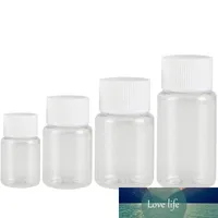 20pcs 15ml 20ml 30ml 50ml transparentes botellas de plástico PET sello recargable tienda tapón de rosca viales de reactivos envase de plástico