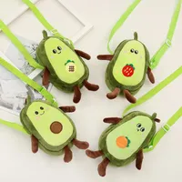 Avokado Çanta Yumuşak Meyve Karikatür Peluş Oyuncaklar Küçük Taze Omuz Çantası Coin Cüzdan Çocuk Çocuklar Hediye Messenger Çanta