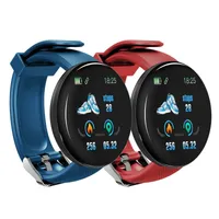 D18S Kadınlar Akıllı İzle Spor Spor Izci Dokunmatik Düğme Smartwatch Erkekler Moda Elektron Saat IP65 Android IOS Için Su Geçirmez