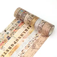 Vintage Letter Stämpel Karta Masking Washi Tape Retro Gammal papper Dekorativ tejp DIY Scrapbooking Sticker Label Stationery