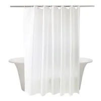 Nordic Style Weiße Badezimmer Vorhänge Wasserdichte Peva Duschvorhang Dicke Massivfarbe Badewanne Mehltau Kostenlose Badschirme mit Haken