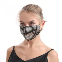Adam Kadın Toz Geçirmez Sequins Maskeleri Renk Leopar Baskı Katlanabilir Yıkanabilir Yetişkin Gazlı Bez Maske Sıcak Satış 5 2JY J2