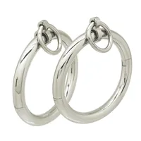 Bangle Polished Shining Stainless Steel Lockable Wrist Ankle Cuffs Slave Bracelet With Removable O Ring Restraints Set1