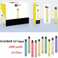 Flavbar V2 Cigarrillos desechables Pod Vape Dispositivo 1000 Puffs 50mah 3ml vs Air Bar Lux 10 Style